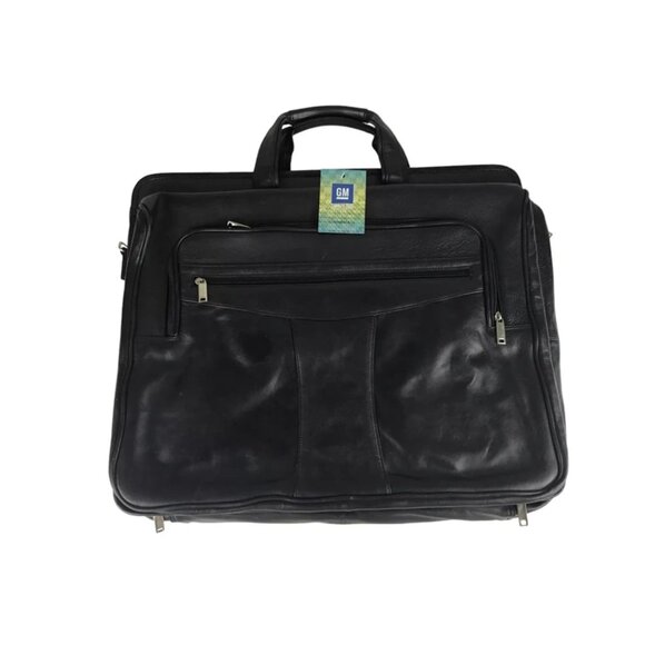 Mad House‎ Unisex Black GM Licensed Product Leather Double Handles Portfolio Bag - Picture 1 of 11